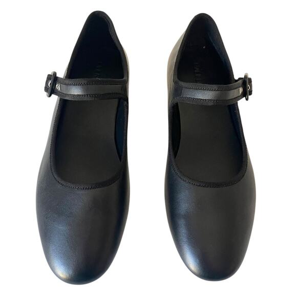 Everlane The Day Mary Jane Buckle Ballet Flat Black Leather Almond Toe Size 9 - Picture 2 of 11